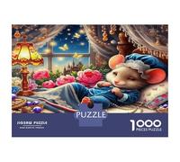 Mouse 1000 Pieces Jigsaw Puzzle Classic Jigsaw Puzzle Recycled Cardboard Family Lovers Holiday Activity Indoor Leisure Cognitive Development 70x50cm/1000pcs