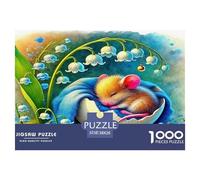 Mouse 1000 Pieces Puzzle for Home Wall Decor -Mouse Eggshell Lily of The Valley Cute Delicate Fun Present & Activity for Adults Kids Great Gift Idea38x26cm/1000pcs