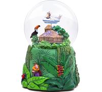Mouse Adventure Snow Globe with Moving Airplane, Musical, Rotating Plane, Colorful Glitter, Jungle Explorer Theme, Home Décor, Unique Gifts for Birthday, Christmas, Holiday, Plays 'You Can Fly' Tune