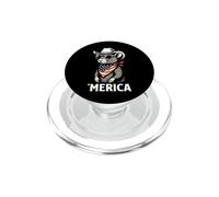 Mouse American Flag Bandana Cool Sunglasses Cowboy Hat PopSockets PopGrip for MagSafe
