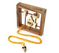 MOUSE AND CHEESE - eco-friendly solid wood puzzle from 8 years old, CE standards. Difficulty 6/6. Brand LEDELIRANT, illustrated solution provided in English. Wooden brain teaser.
