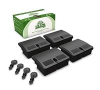 Mouse Bait Station | 4-Pack Indoor & Outdoor Mouse Bait Stations | Bait (Not Included) is Secured by Lock & Key | Pet & Child-Safe Alternative to Mouse Traps | For Mice Only - by Eco Pro Pest Control