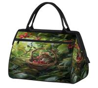 Mouse Berries Travel Duffle Bag for Women Men Kids Boys Girls Weekend Overnight Bags 24 L Holdall Tote Cabin Bag for Sports Gym Yoga