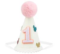 Mouse Birthday Hat, 1st Birthday Party Hat, Mouse Theme Party Hat for Girls, Pink Mice Theme Hat for First Party Decor, Photo Props Cake Smash
