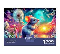 Mouse by Dandelion 1000 Piece Puzzle for Adults Fantasy Pet Classic Jigsaw Puzzle Recycled Cardboard Family Lovers Holiday Activity Indoor Leisure Cognitive Development 70x50cm/1000pc