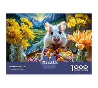 Mouse by Sunflowers 1000pc Puzzle for Adults Nature Pet Premium Jigsaw Puzzle Recycled Cardboard Adult Educational Challenge Fun Present Home Activity Great Gift for Kids Beginners 70x50cm/1000pcs