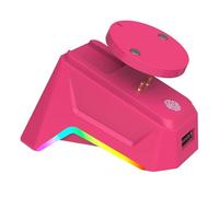 Mouse Charging Dock Compatible with Logitech GPW4/GProX/G502/X/G903, RGB Magnetic Charging Stand with USB Receiver Slot (Red)