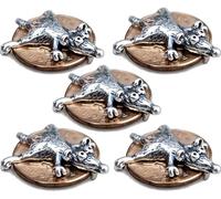 Mouse Charm Talisman | Protecting Your Wealth,Money Amulet Mouse Rat on Coin,Wealth Abundance Talisman,Attract Money Amulet for Wallet,Collectible Figurine Knick Knacks Jewelry (5 Pcs)