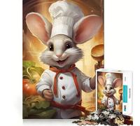 Mouse Chef Cooking 1000 Piece Jigsaw Puzzle for Teenagers Memory Gain Soothing Fun Design Assembly Elegant Gift (38x26cm)