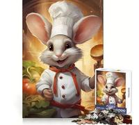 Mouse Chef Cooking Jigsaw Puzzles for Adults 1000 Pieces Logic Sense Toy Relaxing Fun Smooth Edge (38x52cm)