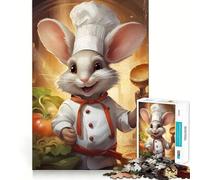 Mouse Chef Cooking Jigsaw Puzzles for Adults 1000 Pieces Logic Sense Toy Relaxing Fun Smooth Edge (38x52cm)
