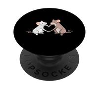 Mouse Couple Love Heart Cute Mice Romance Cartoon Aesthetic PopSockets Adhesive PopGrip