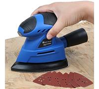 Mouse Detail Electric Sander, Palm Sander for Wood with Dust Collector Port, Corded Power Sander Hand Held Sanding Machine, Compact Ergonomic Design for Hand, 130W, 12000RPM, with 6pcs Sandpapers