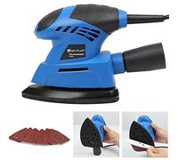 Mouse Detail Sander for Wood, Hand Electric Sander with Dust Extraction Port, 130W 12,000 RPM Palm Saner with 6pcs Sanding Pads, Compact Handheld Random Orbital Sander for DIY, Woodwork & Hobby Craft
