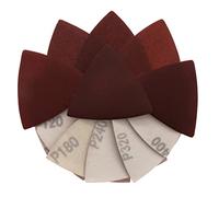 Mouse Detail Sander Pads, 20pc Hook Loop Triangle Sandpaper 80 * 80MM Sanding Disc Fits 3-1/8 Inch Oscillating Multi Tool Pads 40-400 Grits