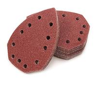 Mouse Detail Sander Sandpaper, 40 grit 11 Holes Palm Mouse Sander Pads, 40 PCS Hook and Loop Triangle Sandpaper by SANJIAN
