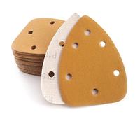 Mouse Detail Sander Sandpaper, 40 PCS 180 Grit Aluminum Oxide 6 Holes Hook and Loop Triangle Sandpaper for Detail Sander Pattern Artificial Stone, Furniture, Metal, Automobile by MAXMAN