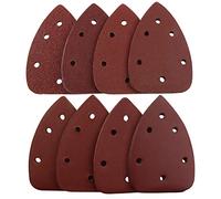Mouse Detail Sander Sandpaper, 40 PCS Palm Mouse Sander Pads, Assorted 6 Holes Hook and Loop Triangle Sandpaper (40/60/80/120/180/240/320/400 Grit)- 5 PCS for Each Grit by SANJIAN