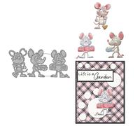 Mouse Die Cuts for Card Making Animal Metal Cutting Dies Sets for DIY Handmade Scrapbooking Paper Crafting Festivals Album Party Wedding Decorative Supplies