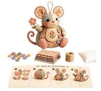 Mouse DIY Sewing Kit | Small Mouse Ornament DIY Craft Kit,Handmade Animal Art Project Set,for Adults Women Hobbyists Enthusiasts Family Home Birthday Holiday