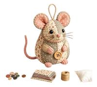 Mouse DIY Sewing Kit - Small Mouse Ornament DIY Craft Kit | Handmade Animal Art Project Set | for Creative Beginners Adults Women Hobbyists Enthusiasts Family Home Birthday