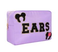 Mouse Ears Bag Travel Case Hair Accessories Organizer Bow Mouse Ears Headbands Holder Storage Nylon Large Chenille Letter Makeup Bag Park Travel Essentials Gifts for Women, PURPLE