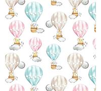 Mouse Ears Bow Dots 100% Cotton Fabric Children Sold by the Metre Craft Sewing Fabric (Mouse Animals Hot Air Balloon, 300 x 160 cm)