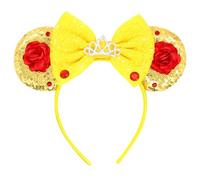 Mouse Ears Bow Headband - Glitter Party Cosplay Headband for Women, Perfect for Theme Parks & Costume Parties - Lightweight, Comfortable, and Ideal as a Fun Gift