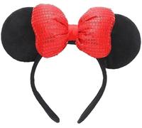 Mouse Ears Headband, Handmade Big Bows Mouse Ears Hairband, Super Stretchy Hair Accessories for Women Girls Parties, Cosplay