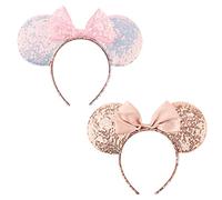 Mouse Ears Headbands with Bow Minnie Ears Cosplay Costume Hair Accessories for Women Birthday Party Decoration