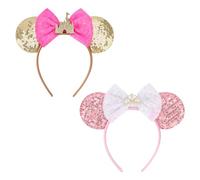 Mouse Ears Headbands with Bow Minnie Ears Cosplay Costume Hair Accessories for Women Birthday Party Decoration