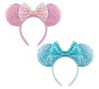 Mouse Ears Headbands with Bow Minnie Ears Cosplay Costume Hair Accessories for Women Birthday Party Decoration