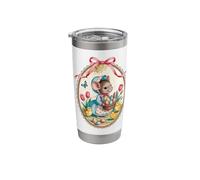 Mouse Easter Bunny Egg Hunt Vintage Spring Pink Bow Stainless Steel Insulated Tumbler
