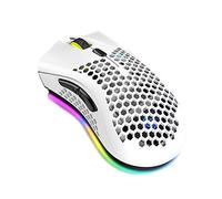 Mouse, Entweg 2.4G Wireless Gaming Mouse Rechargeable Mouse with 3 DPI Adjustable RGB Light Effect White Honeycomb Design