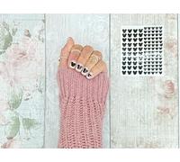 Mouse Face Sheet of Cute Nail Stickers Self Adhesive - Nail Decals - Nail Art Stickers for Nail Designs - Gifts for Girlfriend - Valentine Nail Stickers (Black)