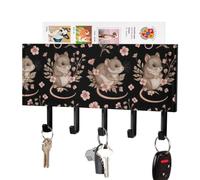 Mouse Flowers Floral Wall Mounted Key Hook | Decorative Key Hanger With 5 Hooks Multifunctional Wall Mounted Key Hook For Entrance Hallway Home Decor 7.1 x 4.3 Inches