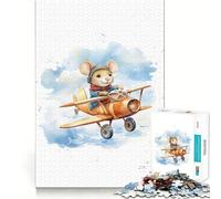 Mouse Flying on A Plane Jigsaw Puzzles for Adults 1000 Pieces Mind Skill Toy Slow Enjoy Design Assembly Lovely Gift (50x75cm)