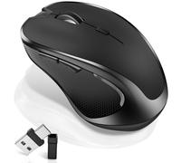 Mouse for MacBook Wireless Bluetooth Mouse Laptop MacBook Air Mac Pro Rechargeable Silent PC iPad Optical Mouse with Jiggler Dual Mode Switch Bluetooth 5.2/3.0 and 2.4GHz USB Type-C Receiver Black