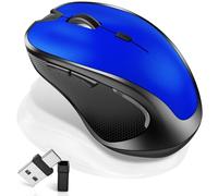 Mouse for MacBook Wireless Bluetooth Mouse Laptop MacBook Air Mac Pro Rechargeable Silent PC iPad Optical Mouse with Jiggler Dual Mode Switch Bluetooth 5.2/3.0 and 2.4GHz USB Type-C Receiver Blue
