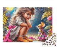 Mouse Girl 1000 Pieces Jigsaw Puzzles For Adults Educational Games Stress Relieving Entertainment Exercise The Memory of The Brain for Family Decorations 1000pcs (75x50cm)