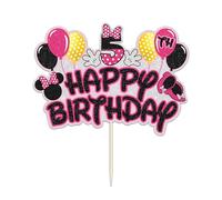Mouse Girl Theme 5Th Birthday Cake Topper - Silver Glitter Fifth Birthday Decoration - Five Year Old Party Supplies - Cartoon Mouse Girl Inspired Cake Topper For Girls Fans