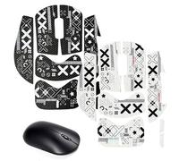 Mouse Grip Tape, 2 Pieces Mouse Grip Tape, Self-Adhesive, Gaming Mouse Superlight Grip Tape, Pre-Cut Universal Non-Slip Sticker for Ultimate Precision Gamer Grip and Comfort (White and Black)