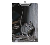 Mouse Hiding in The Corner Clipboard, A4 Acrylic Clipboards with Hanging Hook, Ultra Lightweight & Shatterproof Writing Board for Office, Nurses, 8.5" X 12.5"
