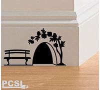 Mouse Hole/House Skirting Board Laptop Car Bumper Window Sticker Decal Wall Art - MH004 - Chair Bench and Tree