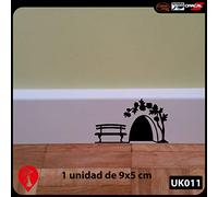 Mouse Hole " In the garden " Skirting Board Wall Art Sticker Vinyl Decal " 9cm x 5cm..UK SELLER