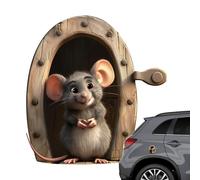 Mouse Hole Sticker - 3D Mouse Perforated Wall Sticker | Mouse Glue of the Circuit Board | Cartoon 3D Mouse Hole Sticker for Children Living Nursery Bedroom | Water Thought Funny Wall Decoration