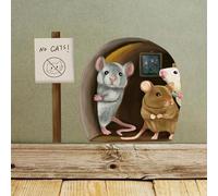 Mouse Hole Skirting Board Wall Art Sticker, Waterproof & Easy to Clean - Suitable for Bedroom, Living Room & Lounge