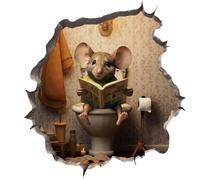 Mouse Hole Wall Art Stickers Realistic 3D Corner Decal