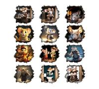 Mouse Hole Wall Decal - Realistic 3D Mouse Wall Sticker | Art Wall Decor Decal | Funny Luminous Removable Wall Murals | PA Sticker