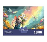 Mouse in Flowers Jigsaw Puzzle Set, Fairy Mouse 1000 Pc, Extra-Thick Cardboard, Brain Training Puzzle, Indoor Leisure Puzzle, Puzzle 70x50cm/1000pcs